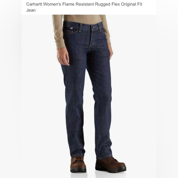 Carhartt Women's Flame Resistant Rugged Flex Original Fit Jean Size 6 Tall - Picture 1 of 9